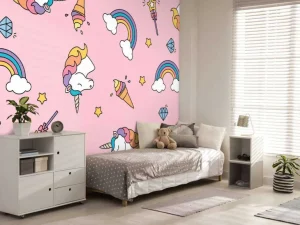 Fashion Kleurrijke eenhoorn patroon Kinderkamer | Dieren