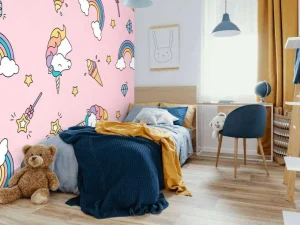 Fashion Kleurrijke eenhoorn patroon Kinderkamer | Dieren