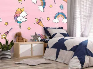 Fashion Kleurrijke eenhoorn patroon Kinderkamer | Dieren