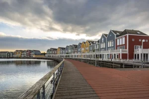 Best Kleurrijke huizen in Houten fotobehang Architectuur