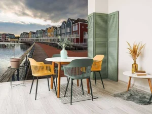 Best Kleurrijke huizen in Houten fotobehang Architectuur