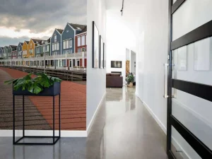 Best Kleurrijke huizen in Houten fotobehang Architectuur