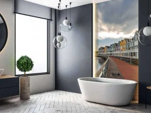 Best Kleurrijke huizen in Houten fotobehang Architectuur