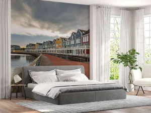 Best Kleurrijke huizen in Houten fotobehang Architectuur