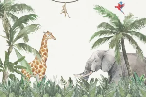 Discount Kleurrijke jungle dieren Kinderkamer
