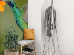 Clearance Kleurrijke Kolibrie op Bloem fotobehang Dieren | Bloemen