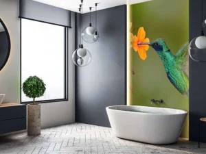 Clearance Kleurrijke Kolibrie op Bloem fotobehang Dieren | Bloemen