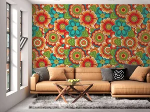 New Kleurrijke retro bloemen Bloemen