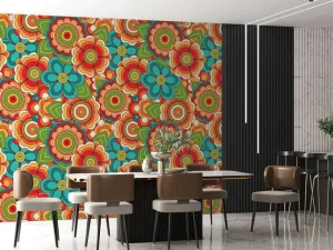 New Kleurrijke retro bloemen Bloemen