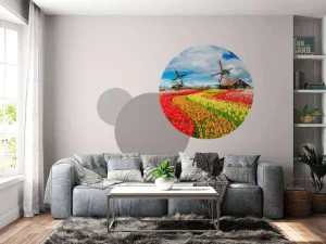 Hot Kleurrijke tulpen creatie fotobehang Steden | Architectuur
