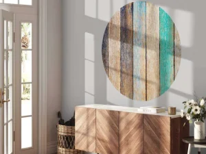 Sale Kleurrijke verticale planken fotobehang Oppervlakten