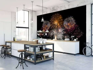Best Kleurrijke vuurwerk design fotobehang Tienerkamer
