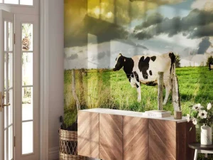 Discount Koe tijdens zonsondergang fotobehang Steden | Architectuur