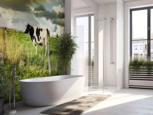 Discount Koe tijdens zonsondergang fotobehang Steden | Architectuur