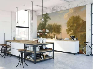 Clearance Koeien in de wei bij een boerderij fotobehang Kunst & Design | Dieren