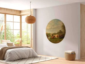 Discount Koeien in de weide fotobehang Dieren | Architectuur
