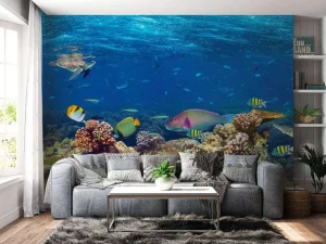 Clearance Koraalrif met veel verschillende soorten onderwater dieren fotobehang Dieren