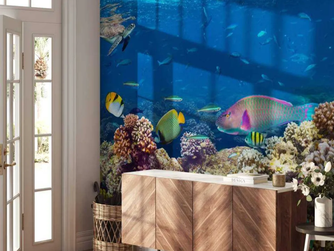koraalrif_met_veel_versch_4.webp Clearance Koraalrif met veel verschillende soorten onderwater dieren fotobehang Dieren