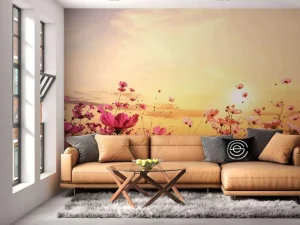 New Kosmos Bloem tijdens Zonsondergang fotobehang Bloemen