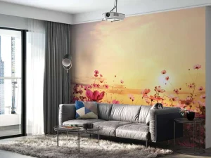 New Kosmos Bloem tijdens Zonsondergang fotobehang Bloemen