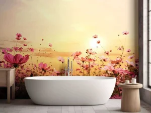New Kosmos Bloem tijdens Zonsondergang fotobehang Bloemen