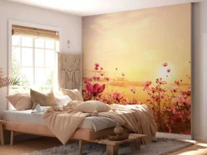 New Kosmos Bloem tijdens Zonsondergang fotobehang Bloemen
