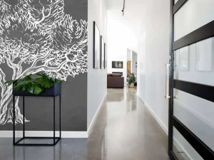 Sale Krijttekening van een olijfboom fotobehang Gang | Bloemen