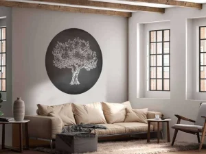 Sale Krijttekening van een olijfboom fotobehang Gang | Bloemen