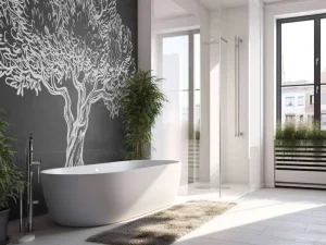 Sale Krijttekening van een olijfboom fotobehang Gang | Bloemen