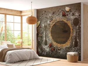 Discount Kruiden op een eettafel fotobehang Keuken