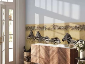 Clearance Kudde zebra's in Kenia fotobehang Dieren