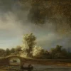 Outlet Landschap met stenen brug fotobehang Kunst & Design