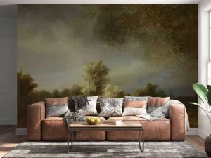 Outlet Landschap met stenen brug fotobehang Kunst & Design
