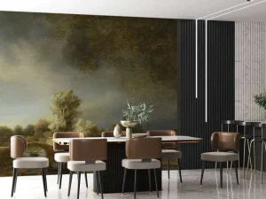 Outlet Landschap met stenen brug fotobehang Kunst & Design