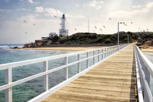 Online Lange brug in Australië fotobehang Architectuur