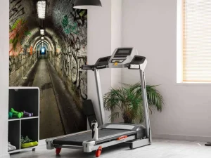 Outlet Lange ondergrondse tunnel met graffiti op de muren fotobehang Kunst & Design | 3d