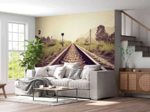 Sale Lange spoorweg fotobehang Transport