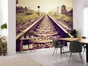 Sale Lange spoorweg fotobehang Transport