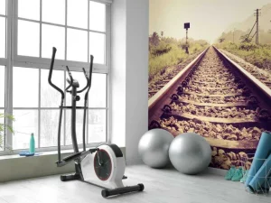 Sale Lange spoorweg fotobehang Transport