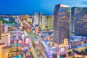 Hot Las Vegas verlicht fotobehang Architectuur