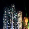 Clearance Lasershow in Dubai fotobehang Architectuur