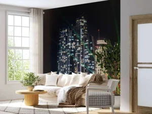 Clearance Lasershow in Dubai fotobehang Architectuur