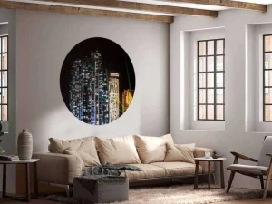 Clearance Lasershow in Dubai fotobehang Architectuur
