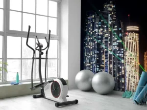 Clearance Lasershow in Dubai fotobehang Architectuur