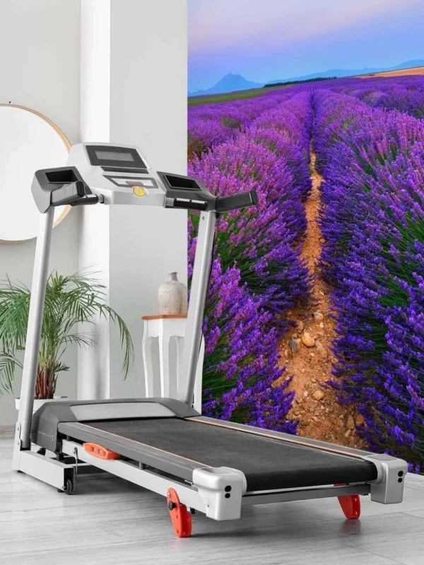 Online Lavendel landschap met bergen fotobehang Bloemen