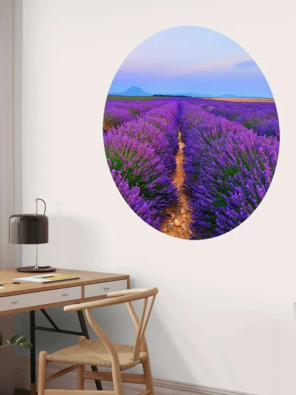Online Lavendel landschap met bergen fotobehang Bloemen