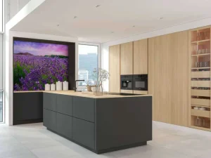 Hot Lavendel met zonsondergang fotobehang Bloemen