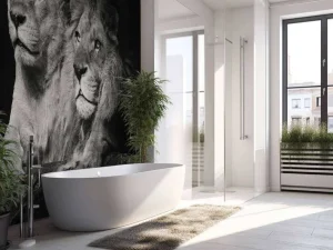 New Leeuw & Leeuwin Zwart-Wit fotobehang Dieren