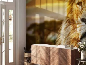 Sale Leeuw in een savanne landschap fotobehang Tienerkamer | Dieren