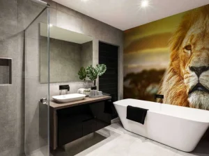 Sale Leeuw in een savanne landschap fotobehang Tienerkamer | Dieren